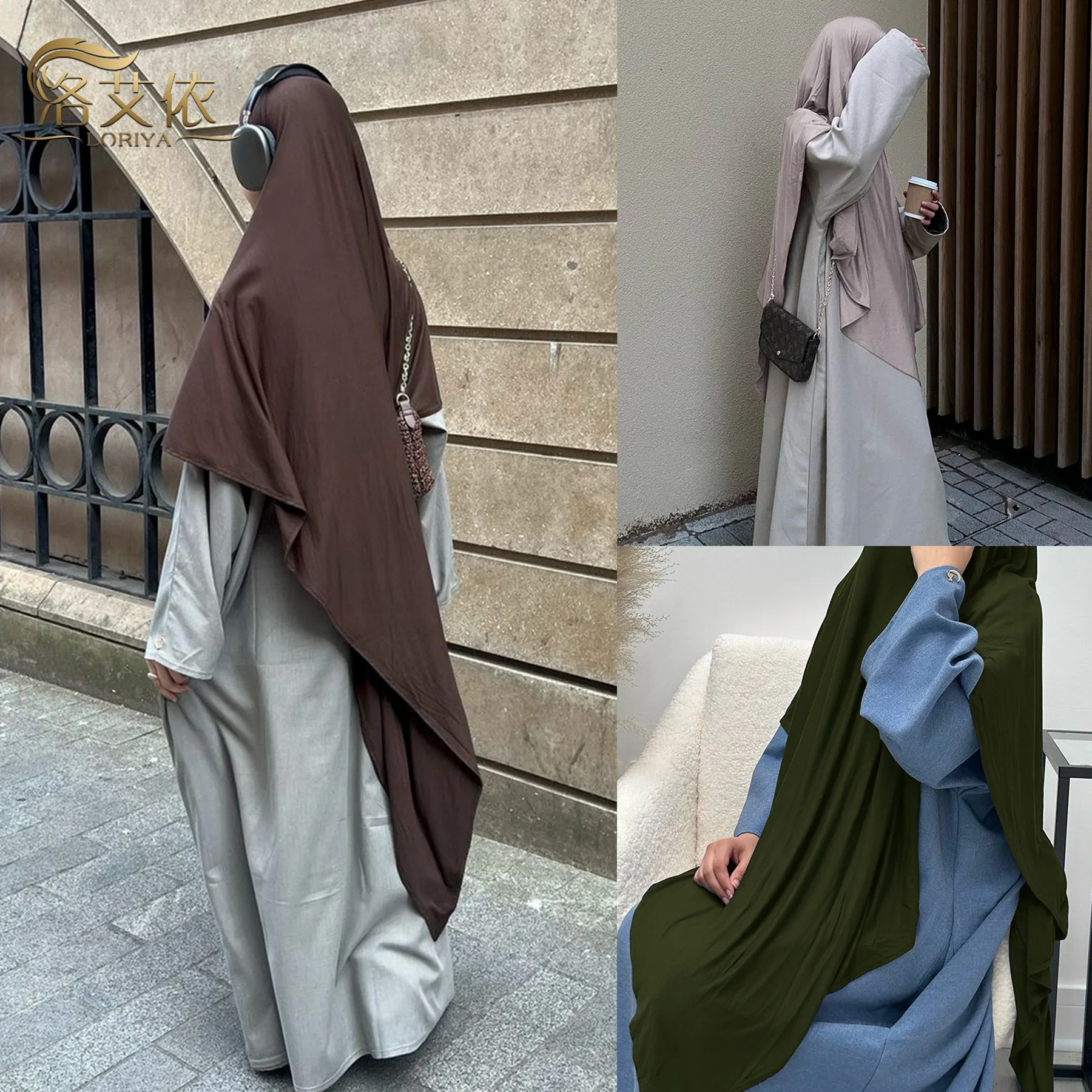 Moda Donna Hijab Khimar Ramadan Donne musulmane Preghiera modesta Sciarpa lunga Abbigliamento islamico all'ingrosso Hijab elastico di alta qualità