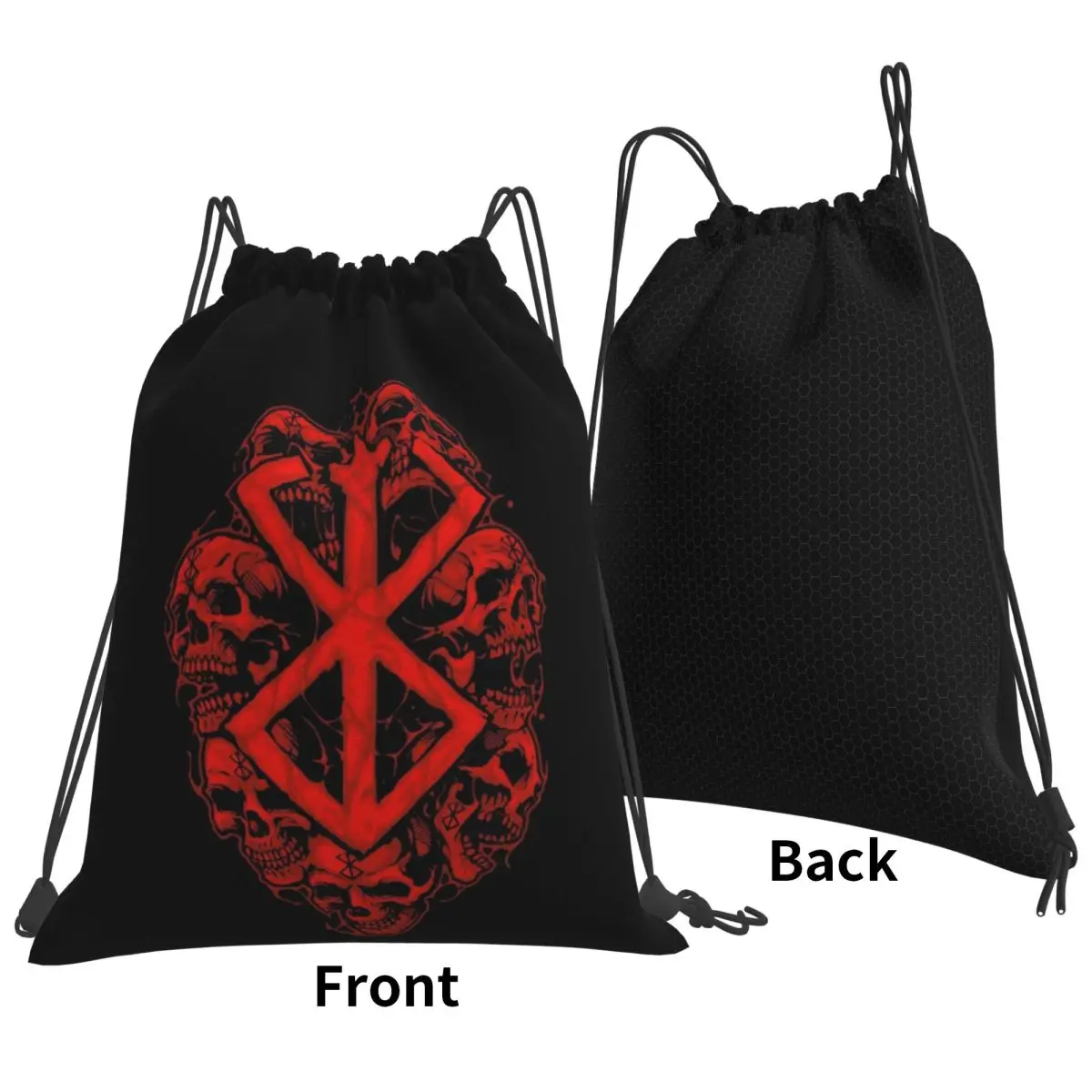 Berserk Sacrifice Mark Demon Sword And Magic Backpacks Fashion Drawstring Bundle Pocket Sports Bag Book Bags for Travel School