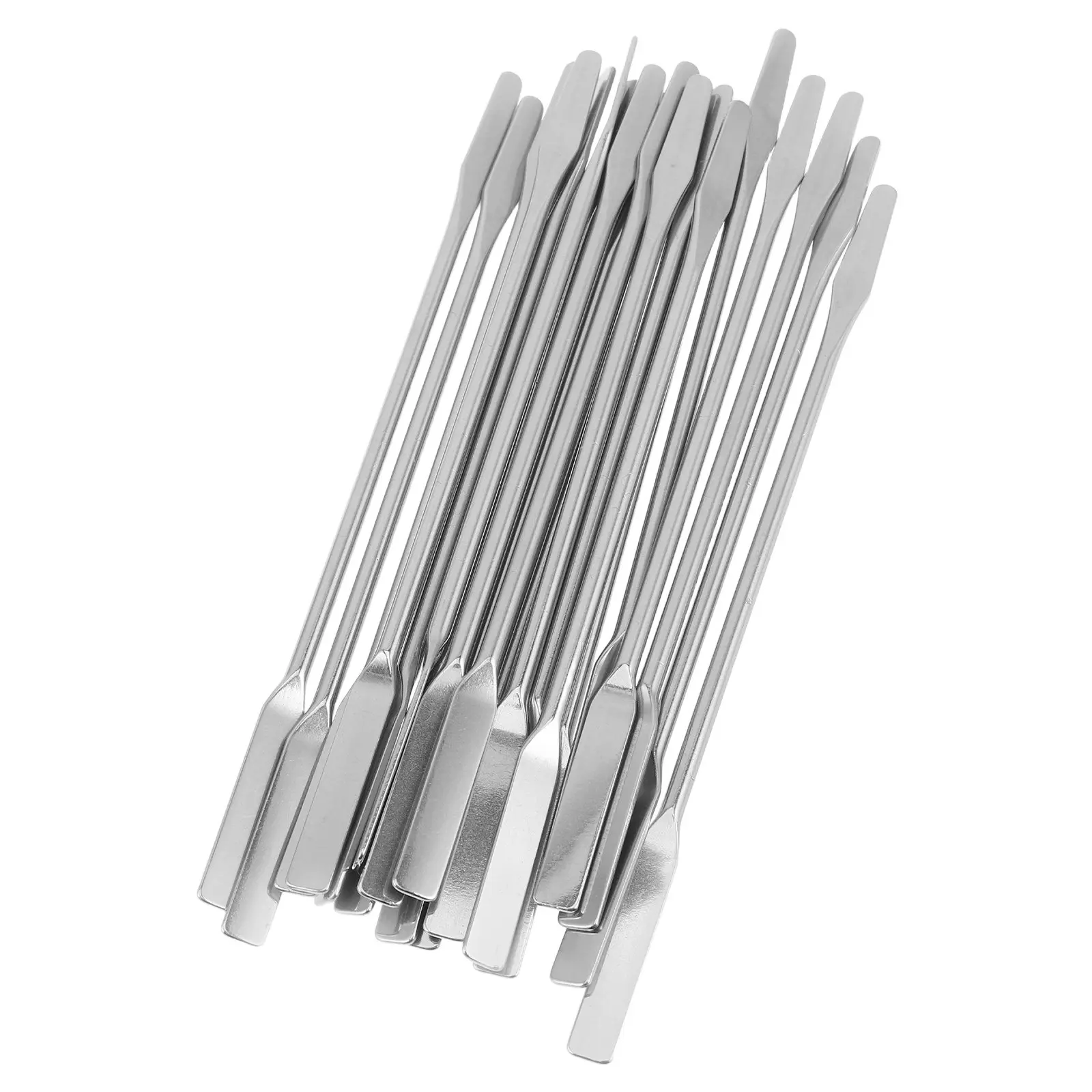 

Набор из 20 шт. портативных аппликаторов из нержавеющей стали с двойным наконечником для смешивания макияжа, нанесения тонального крема, кремов для ухода за кожей и масок для лица