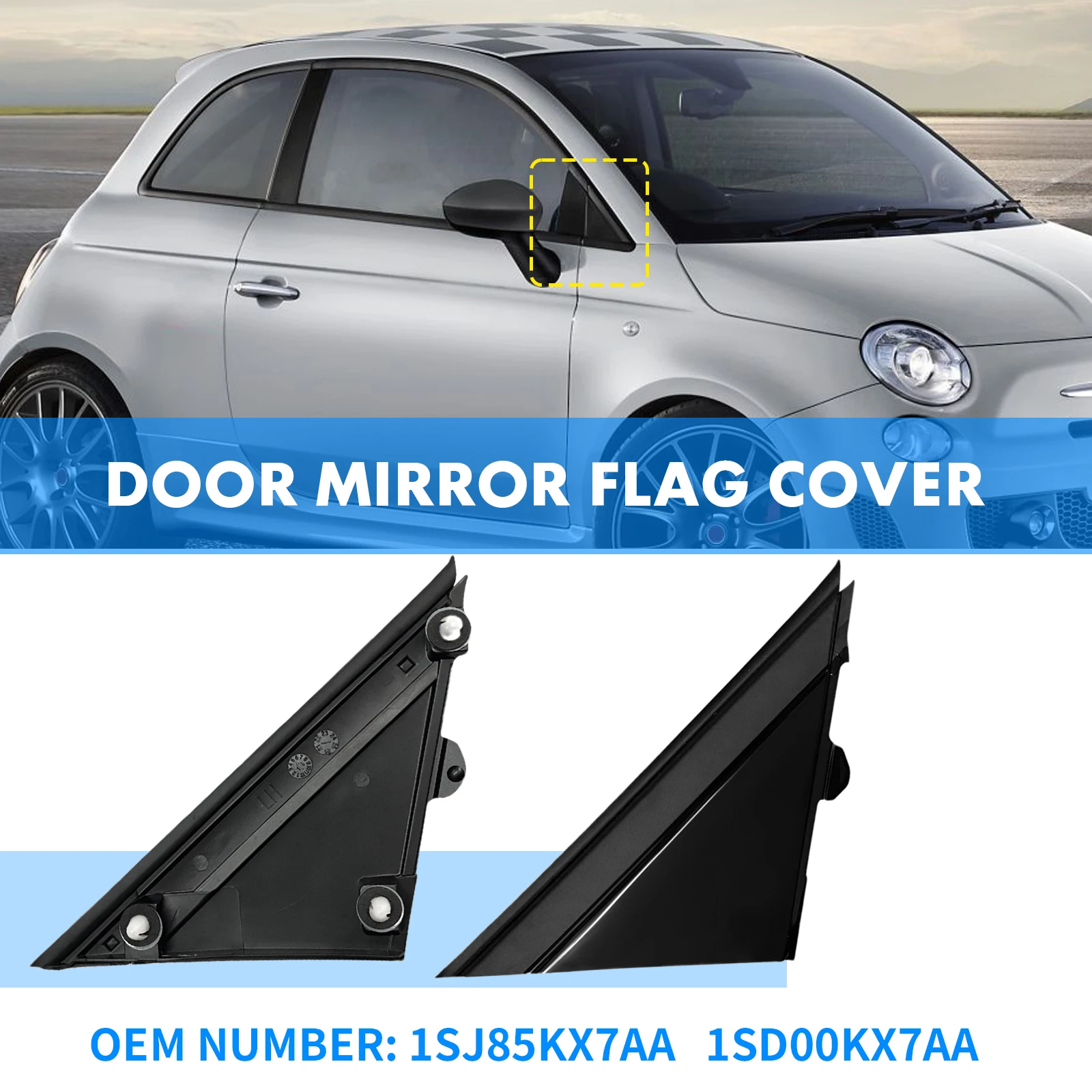 

Car Door Mirror Flag Cover Moldings Case Protector For Fiat 500 2012-2019 Matte Black Glossy Black 1SH16KX7AA 1SH17KX7AA
