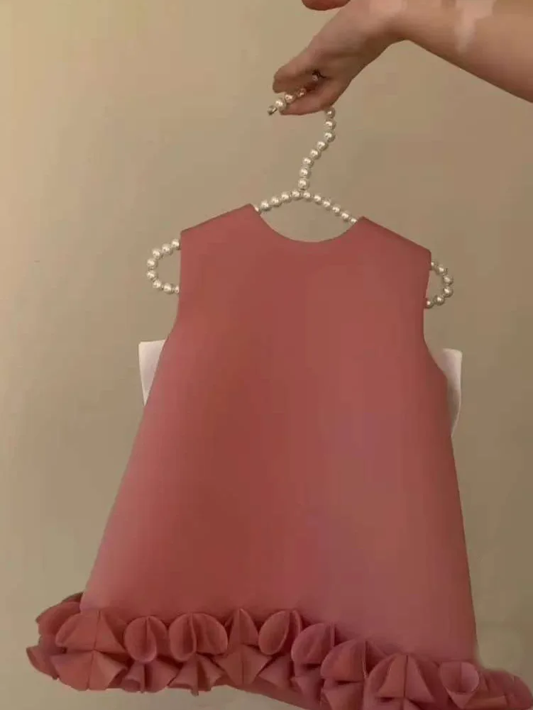 Flower Girl Dresses Pink Tulle With Flowers Single Shoulder For Wedding Birthday Party Holy Communion Banquet Princess Gowns