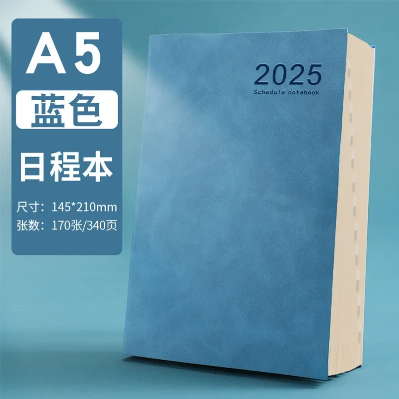 2025 new calendar book English time management efficiency a5 self-discipline clock in plan book super thick notebook