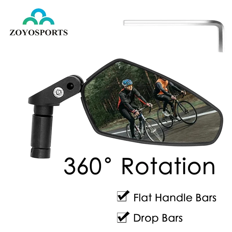 ZOYOSPORTS Geniş Açı Bisiklet dikiz aynası 360 Rotasyon Ayarlanabilir Bisiklet Gidon Ayna MTB Yol Bisiklet Dikiz Aynası