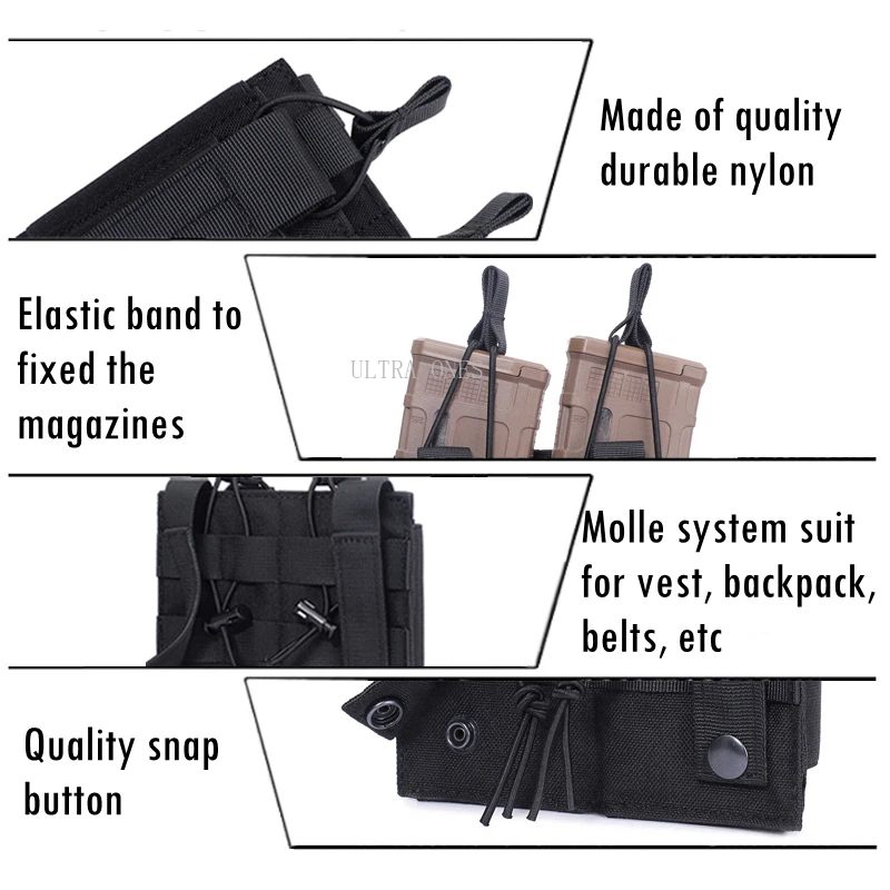 Bolsa táctica MOLLE doble capa para cargadores de rifle caza - imagen 5