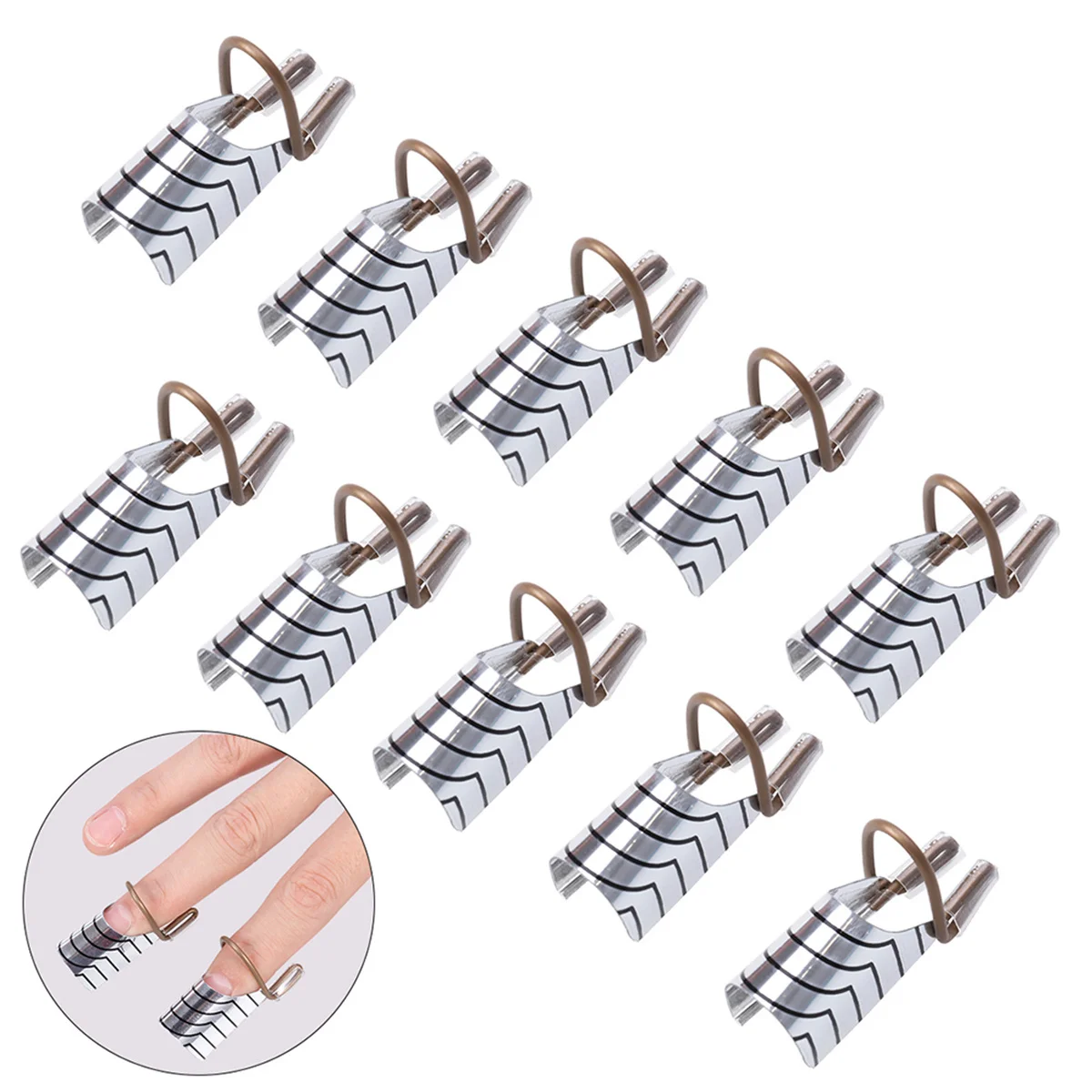 15 stuks verlengingsformulieren metaal aluminium herbruikbaar zilver voor gel manicure nail art tool salon thuisgebruik nagel schoonheidshulpmiddelen