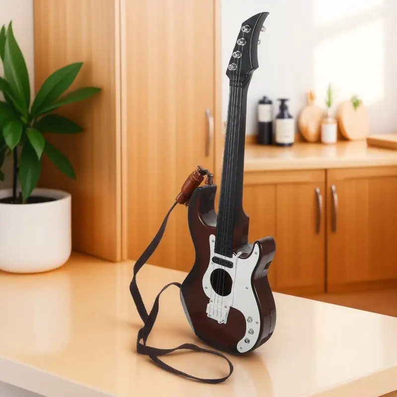 

Childrens Guitar 4 Strings Educational Musical Instrument Creative Lovely Design Attractive Patterns Gloss Children Guitar