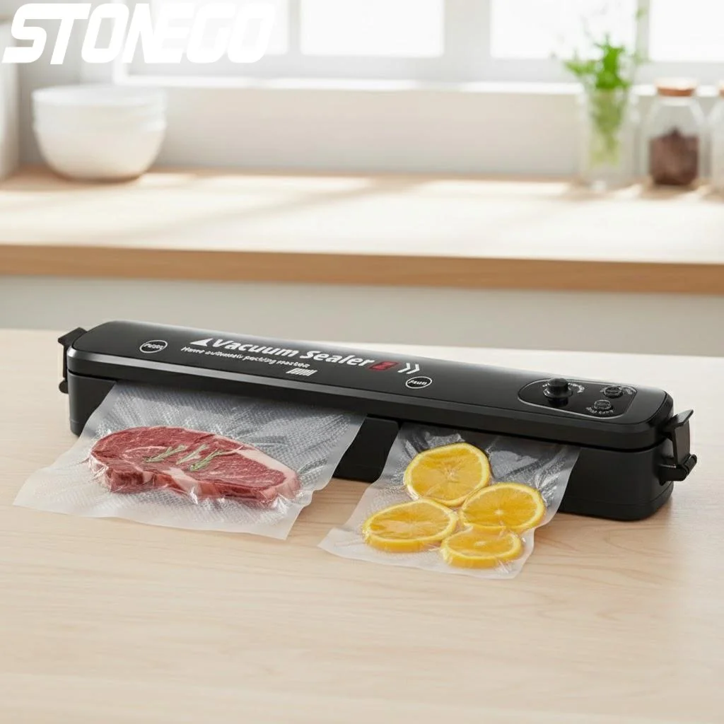 

Портативный автоматический вакуумный упаковщик для продуктов с 15 пакетами, незаменимый помощник для хранения на кухне