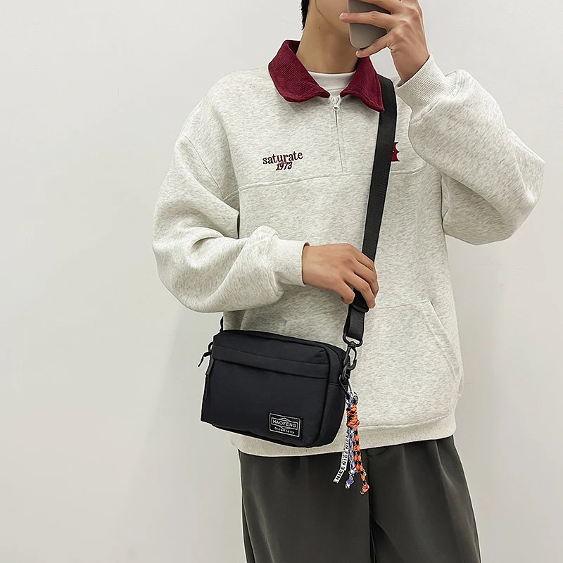 

Women's Embroidered Canvas Crossbody Bag - Multifunctional Small Purse Sport Casual Rectangle Shoulder Bag Lightweight