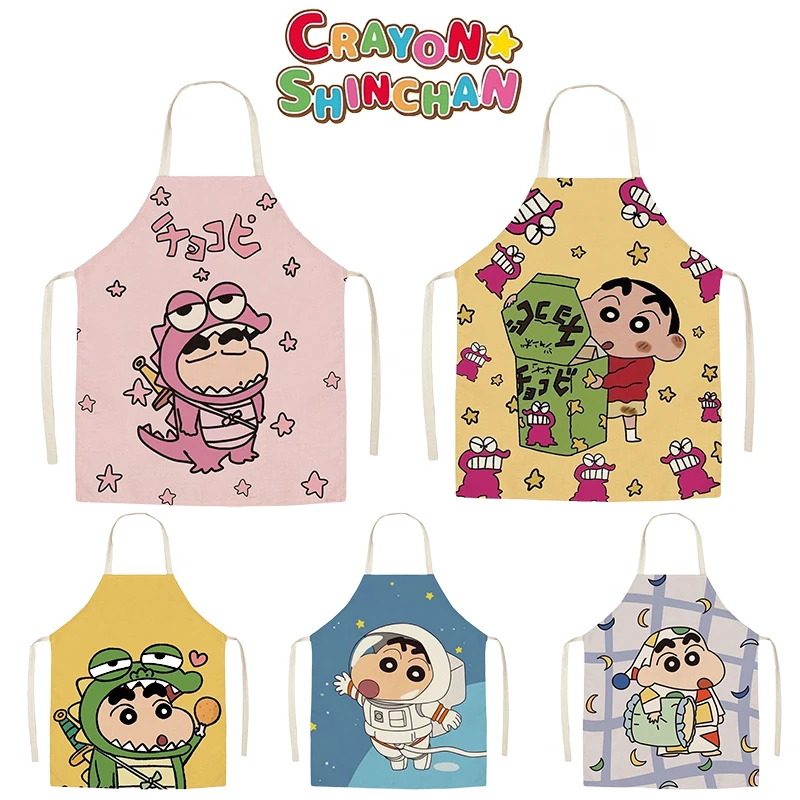 Crayon Shin-chan grembiule per bambini cucina famiglia uomo donna antivegetativa grembiule senza maniche strumenti per la pulizia della cottura Bar