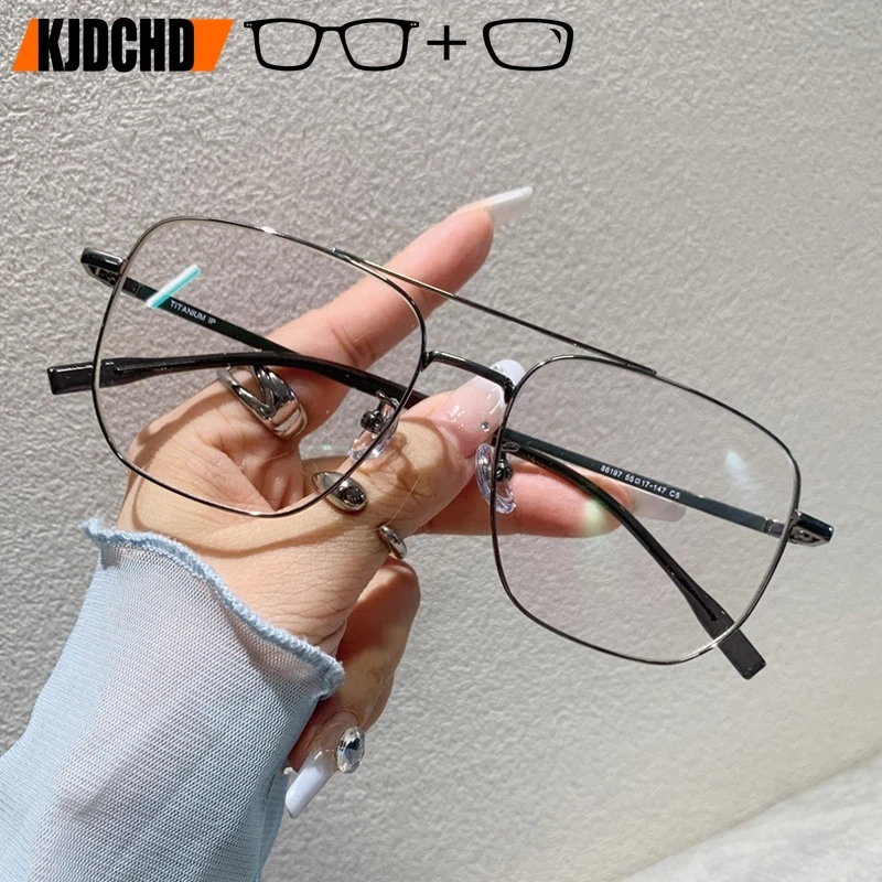 

KJDCHD Men's and Women's Fashion Pilot Optical Prescription Glasses Myopia Hyperopia Progressive Anti-scratch Recipe Eyewear