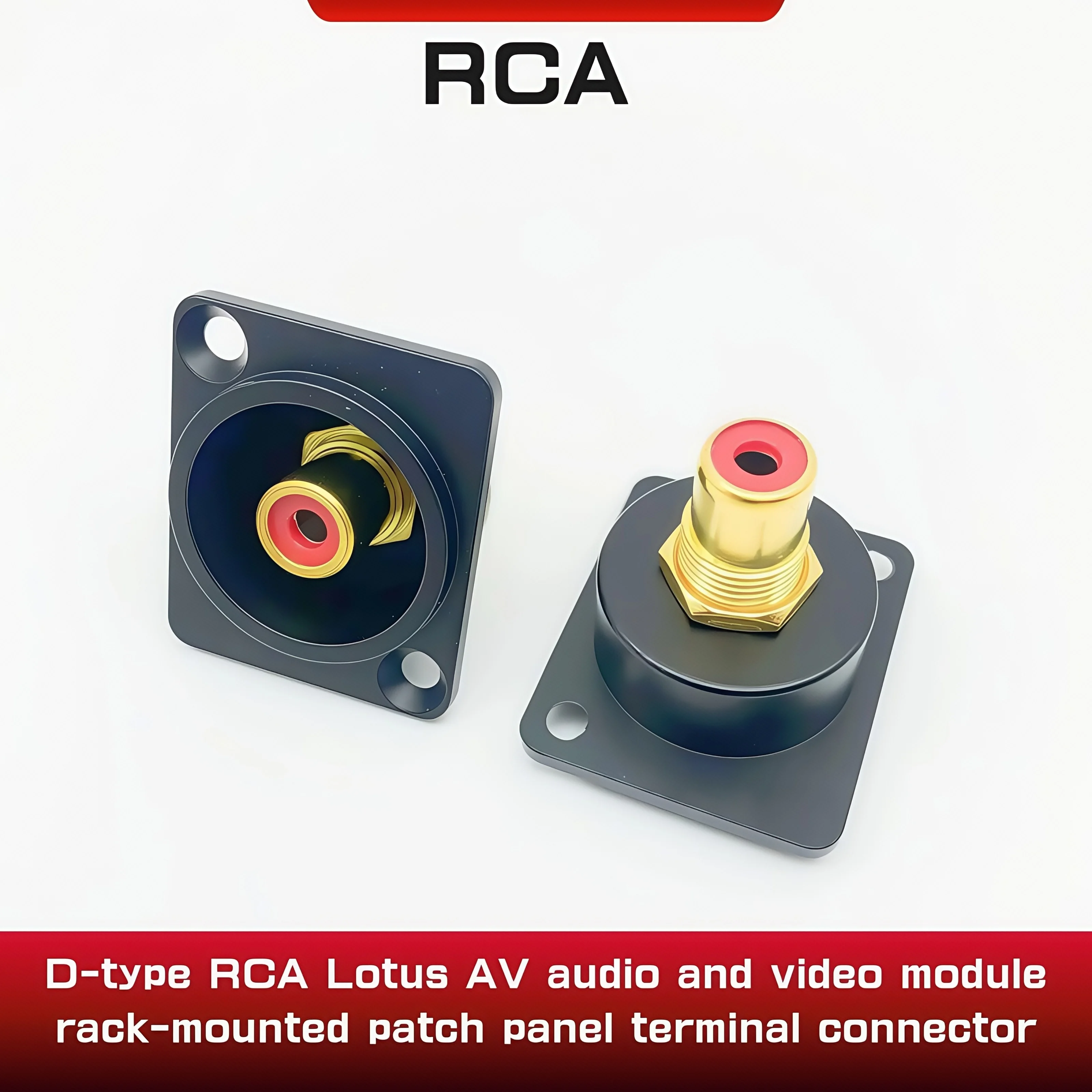 D-Type RCA Lotus AV Audio and Video Module Rack-Mounted Patch Panel Terminal Connector
