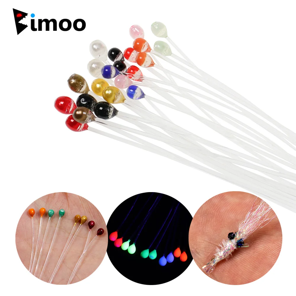 Bimoo 20PCS 2mm 3mm Shrimp Crab Fluorescence Eyes Fishing Tying Material for Saltwater & Pike Flies Orange Green Black Red