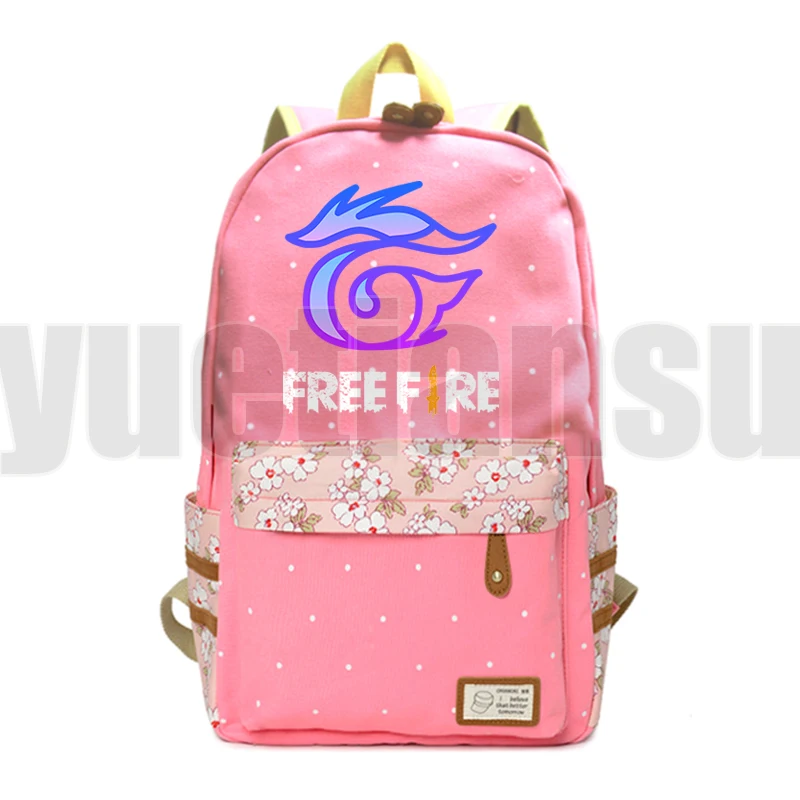 2022 Hot Game Free Fire plecak dla studentów Harajuku Floral Notebook torby szkolne nastoletnie dziewczyny Laptop Bookbag kobiety Travelbags