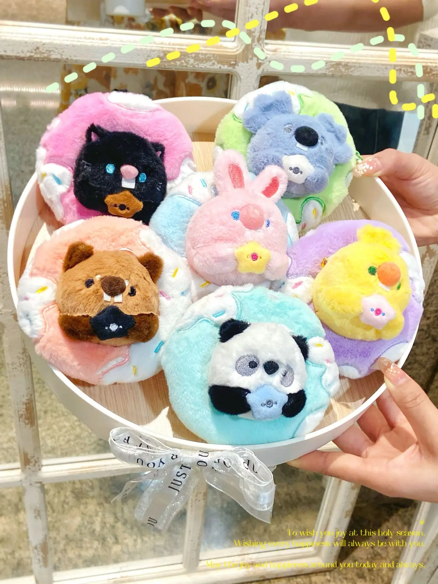 

New Creative Donut Chubby Animal Series Plush Doll Keychain Pendant Cartoon Cute Donut Plush Backpack Pendant Birthday Gifts