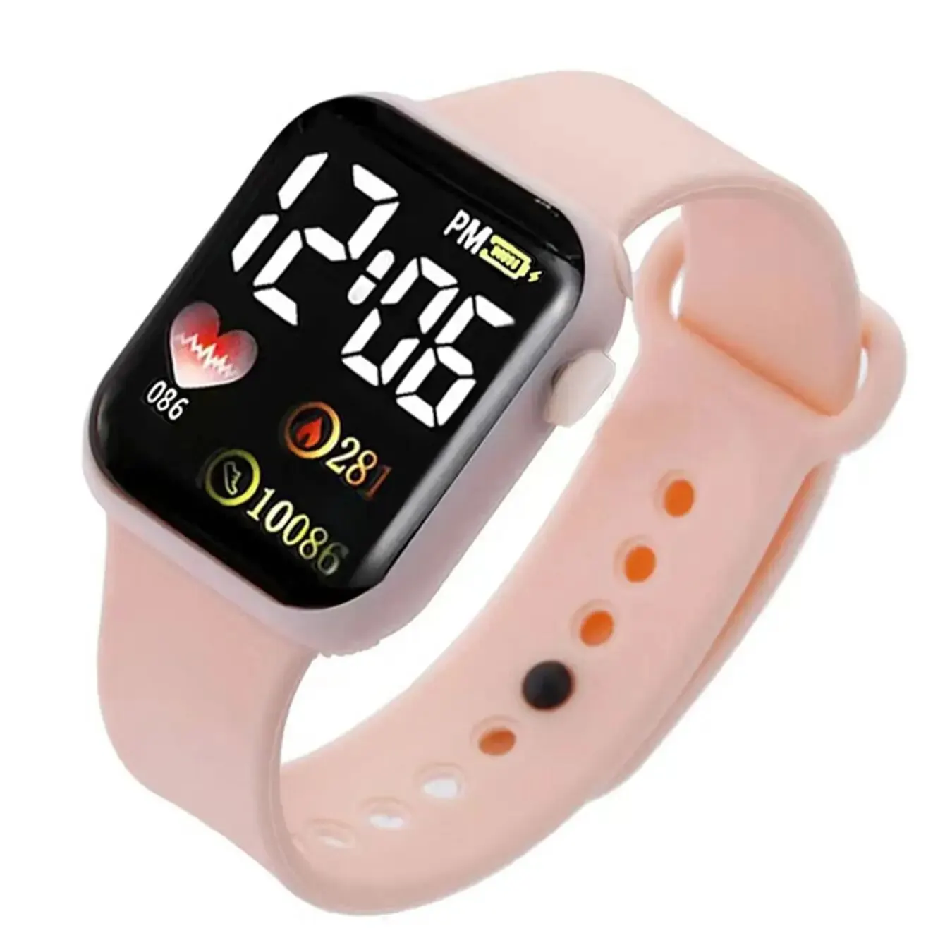 Montre électronique LED en silicone rose Love pour femme, ensemble de bracelets en cristal Nairobi Orn, cadeau exclusif pour la journée de l\'Alter,