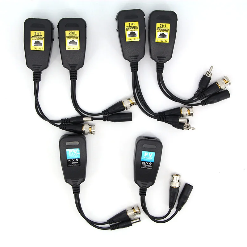 1080P 8MP 2–1 3 в 1 канал Пассивный балун RJ45 CCTV Видеотрансивер Коаксиальные разъемы питания BNC для камеры HDCVI HDTVI AHD