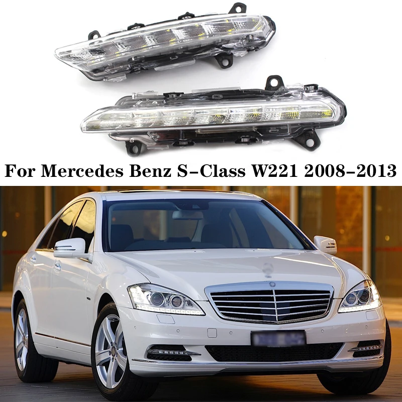 

For Mercedes Benz S-Class W221 2008 2009 2010 2011 2012 2013 A2218201756 A2218201856 Car Front LED Day Running Light DRL Fog Lam