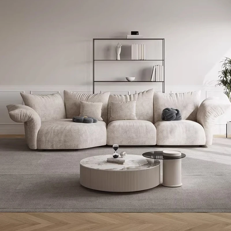 Modern Petal-Shaped Chenille Fabric Sofa Irregular Design Couch for Large Living Room & Contemporary Home designer furniture