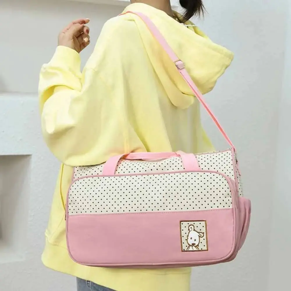

5Pcs/Set Large Capacity Baby Bag for Mom Changing Pad Built-in Diaper Pad Newborn Accessories Bag Fashion Multifunctional