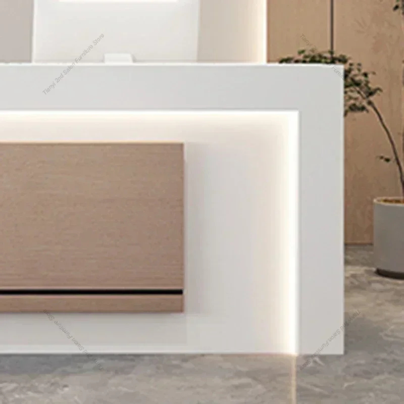 Estilo italiano salão de beleza mesas de recepção luxo moderno loja de roupas mesas de recepção designer móveis de escritório recepção hbrd