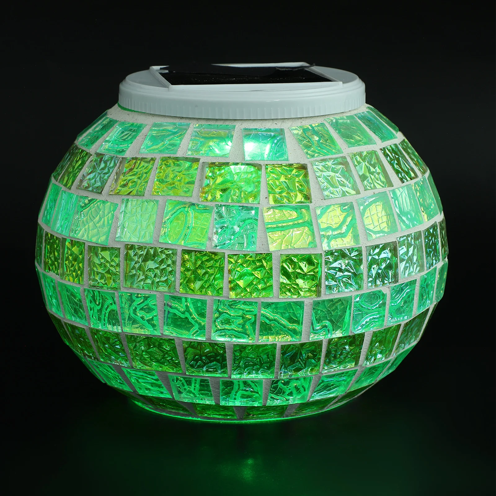 

Solar Powered Garden Lantern Mosaic Glass Waterproof Outdoor Lights Decor Porch Table Pergolas Trees Front Door Backyard