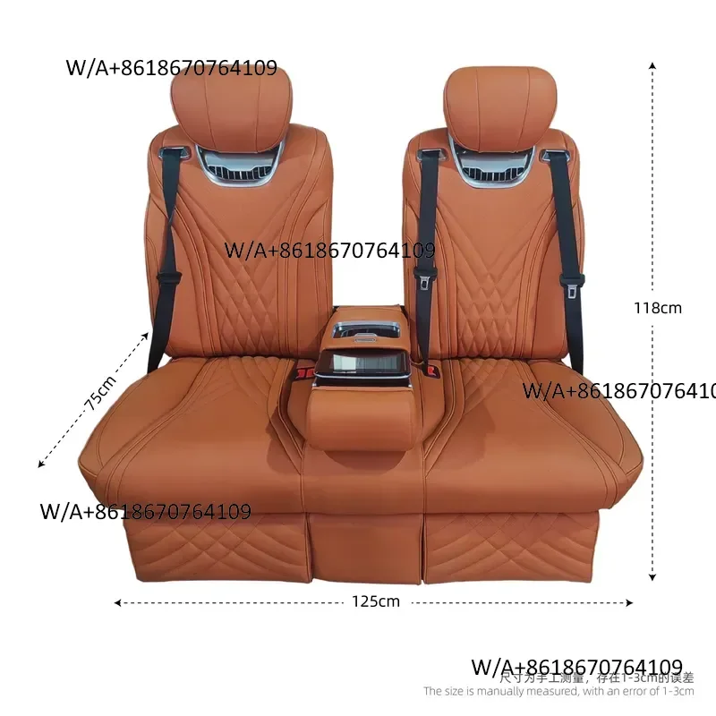 Suitable forc ustom VIP Rear Triple Coach 3-Seater Van Bench with Touch Screen Reclining Bed Modified Car Seats