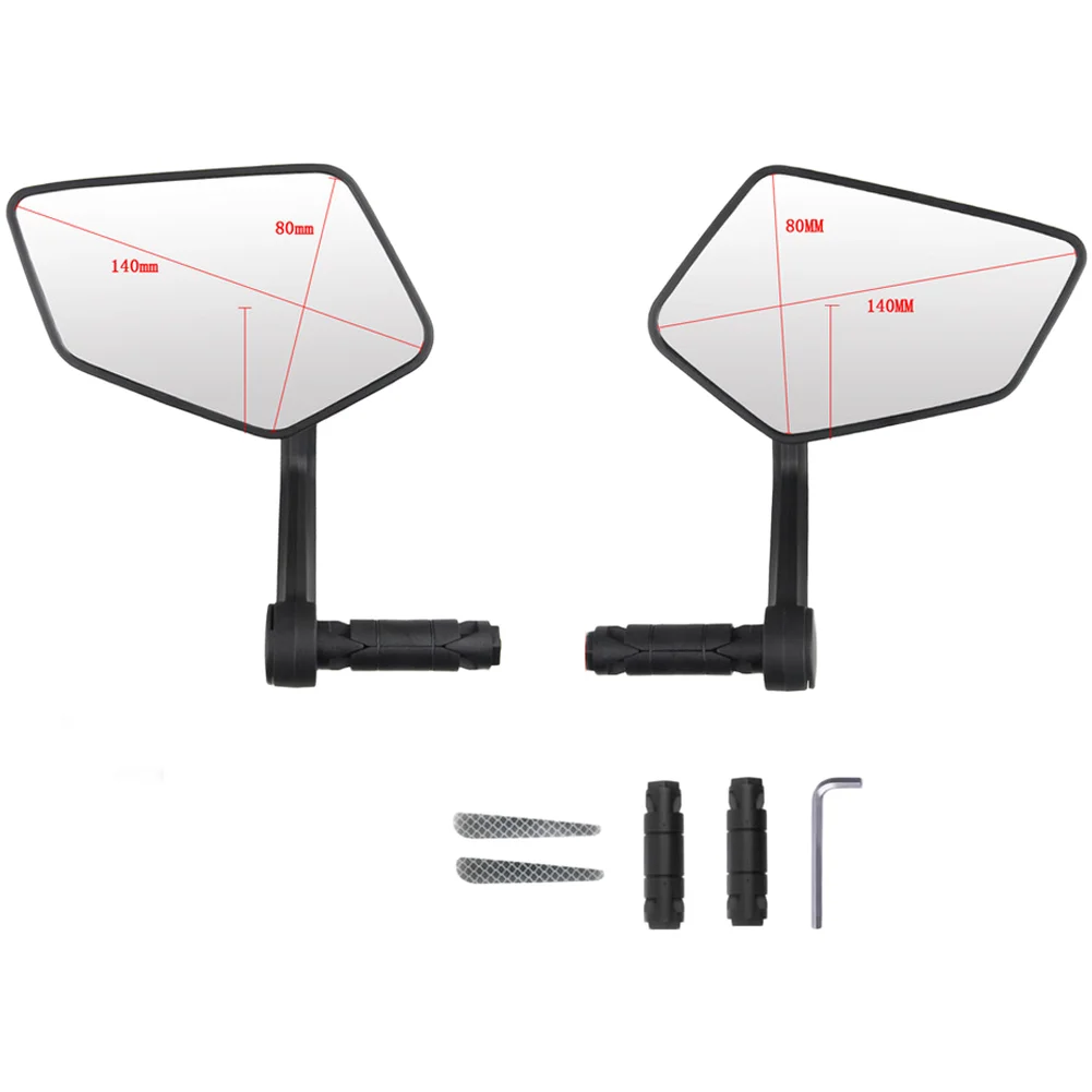 Electric Bike Mirror Anti Shake Handlebar End Adjustable Rear View For Mountain Road Cycling Safety Accessories Bicycle Componen