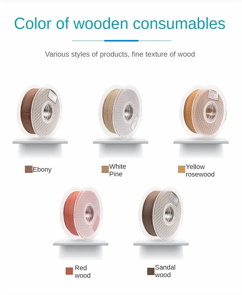 Holz 3D-Drucker Filament, Holz Pla Filament 1,75mm, Holz farbe mehr als Echtholz faser Weiß kiefer/Sandelholz/Ebenholz/Palisander – Detail 9