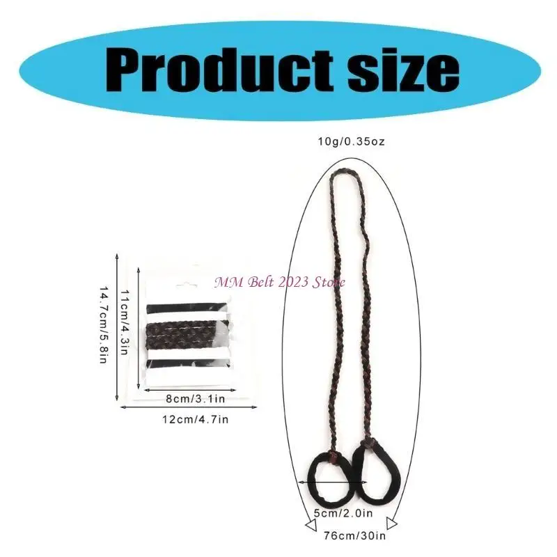 49ME Soft Hair Scrunchies Woven Colorful Hair Scrunchy Elastic Hairpieces Thick Updo Hair Rope Lady Hair Decoration