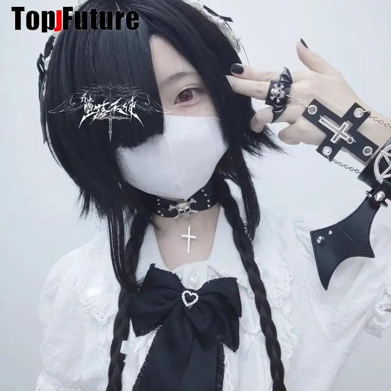 Harajuku Gothic women Men lolita cosplay Punk necklace Lovers streetwear Subculture Spice Y2K Girl Collar Heart Leather choker