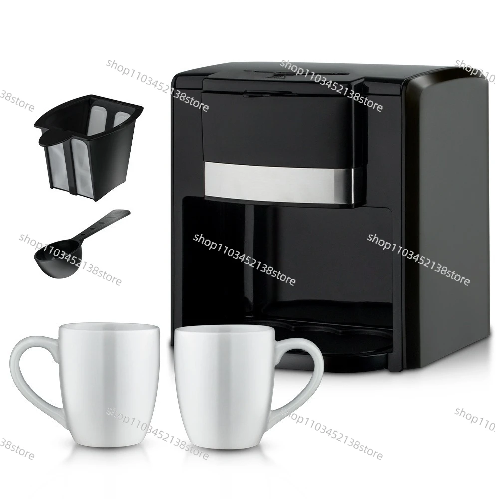 Small Semi-automatic Household Drip American Coffee Machine Double Cup Automatic Mocha Pot