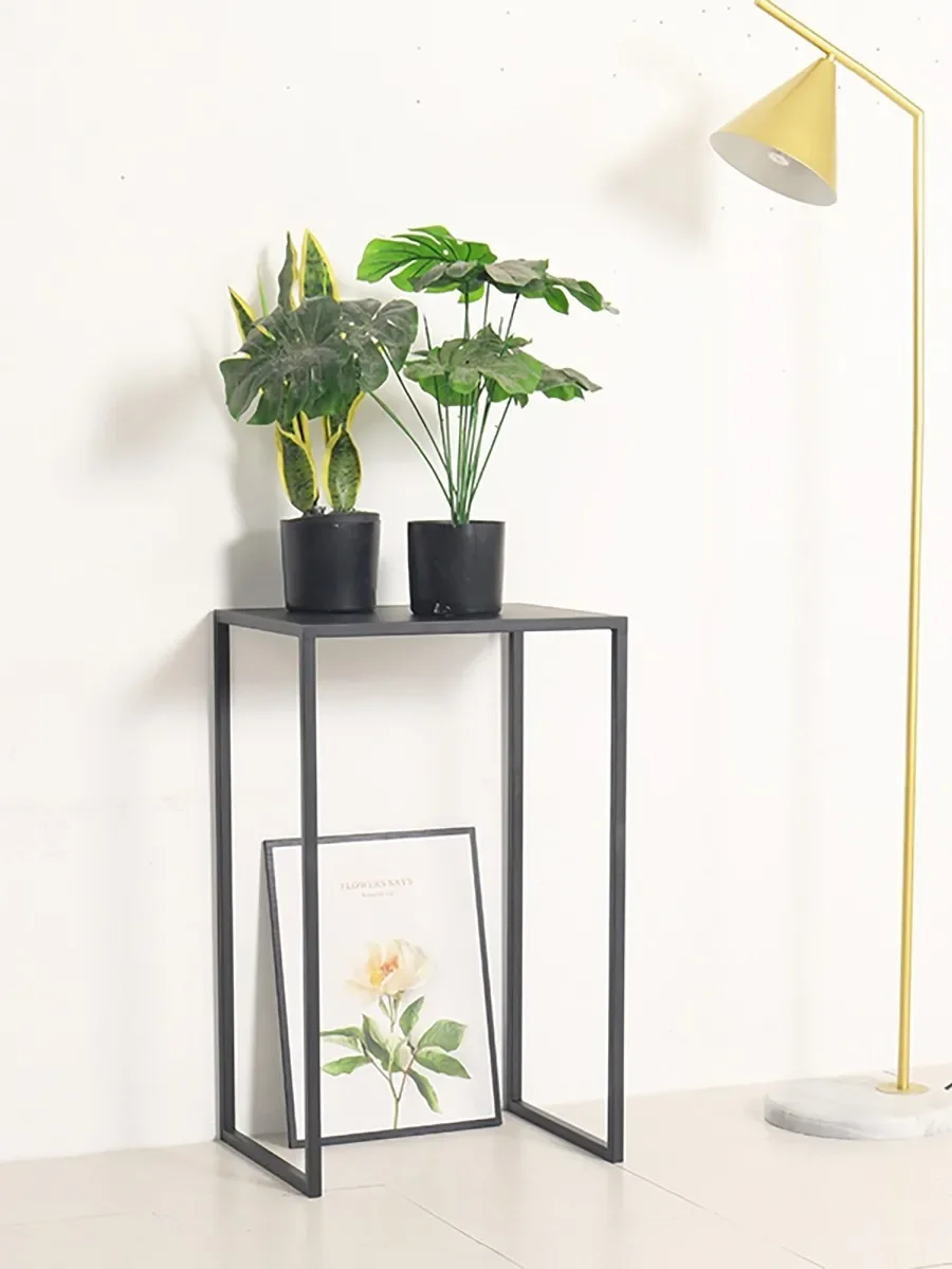 Nordic simple wrought iron flower stand, green plant flower pot stand, potted plant ornament shelf, living room decoration displ