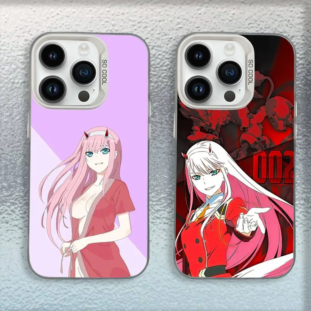 

D-Darling in the Franxx Zero Two Phone Case For iPhone 16,15,14,13,12,11,Mini,Pro,E,SE4,MAX White Candy Matte Shockproof Cover