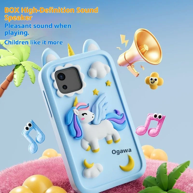 กล้องโทรศัพท์ของเล่นสำหรับเด็กพร้อมกล้องคู่ HD หน้าจอสัมผัสเพื่อการศึกษา เกมส์เสริมทักษะ อุปกรณ์ขนาดเล็ก ของขวัญสำหรับเด็กชายและเด็กหญิง