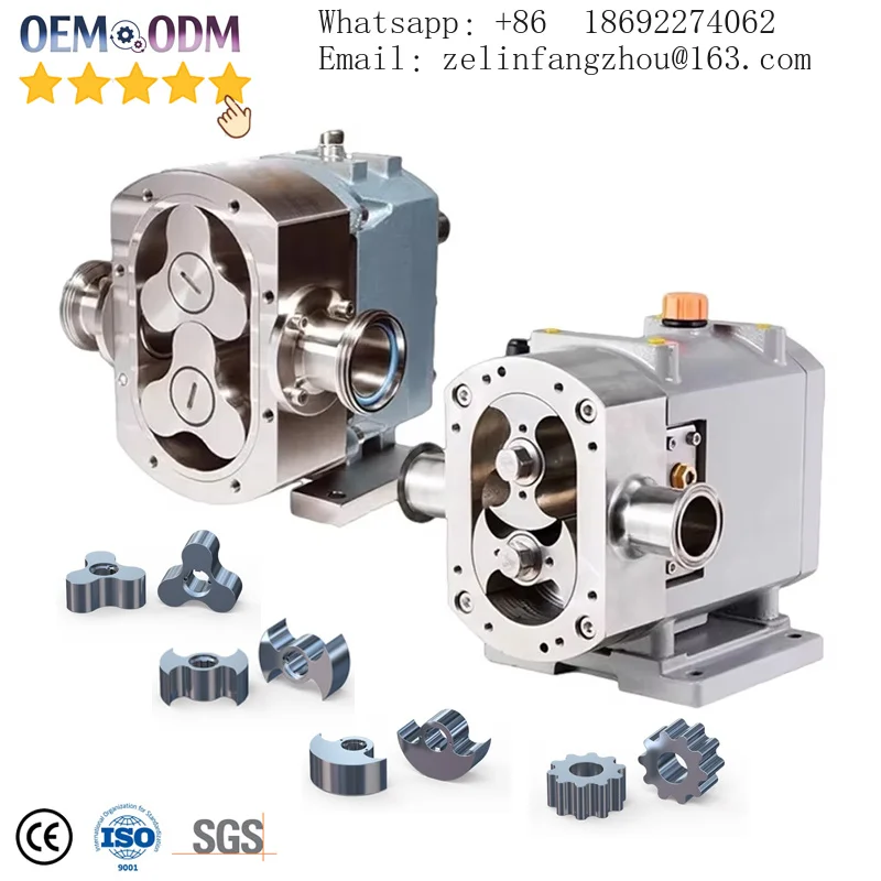 Hygienic Sanitary 316L Stainless Steel Mini Rotary Lobe Pump Head Food Grade Liquid Transfer CIP Heavy Duty OEM Pro Kit