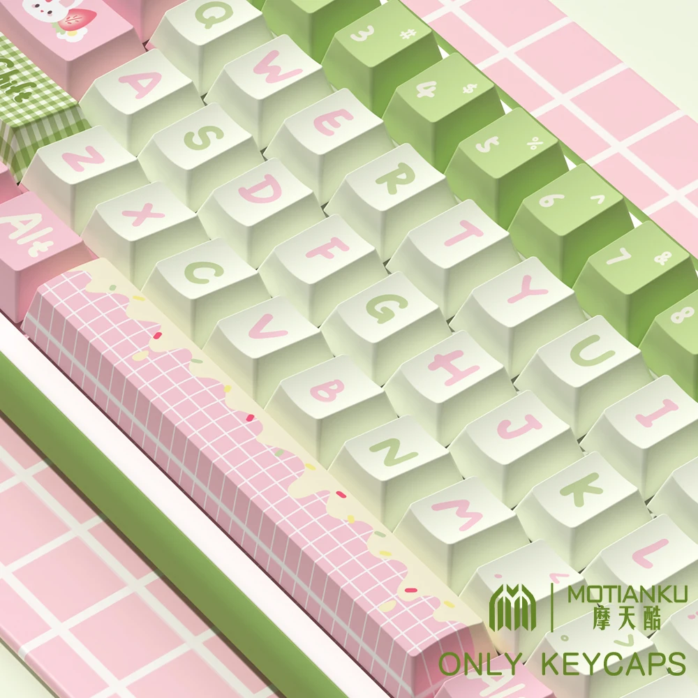 Imagem -03 - Keycaps Tema dos Desenhos Animados para Teclado Mecânico Coelho Leite Doce Perfil Cereja 61 64 68 84 87 96 98 104 Mda