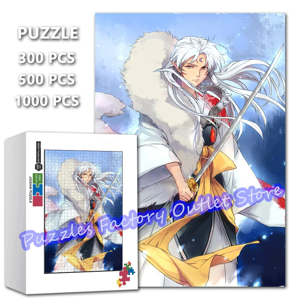 

Sesshoumaru аниме головоломка 300/500/1000 шт. Inuyasha мультфильм принт головоломка для детей распаковка развивающие игрушки подарки