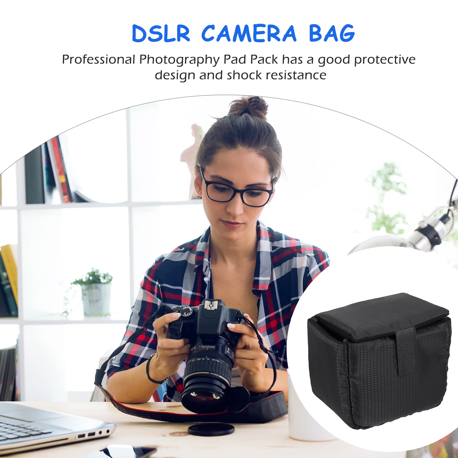 

Lens Protector Bags Camera Carry Case Polyester Pouch Black Water Resistant Portable Lens Case Bag Protective Design Shockproof