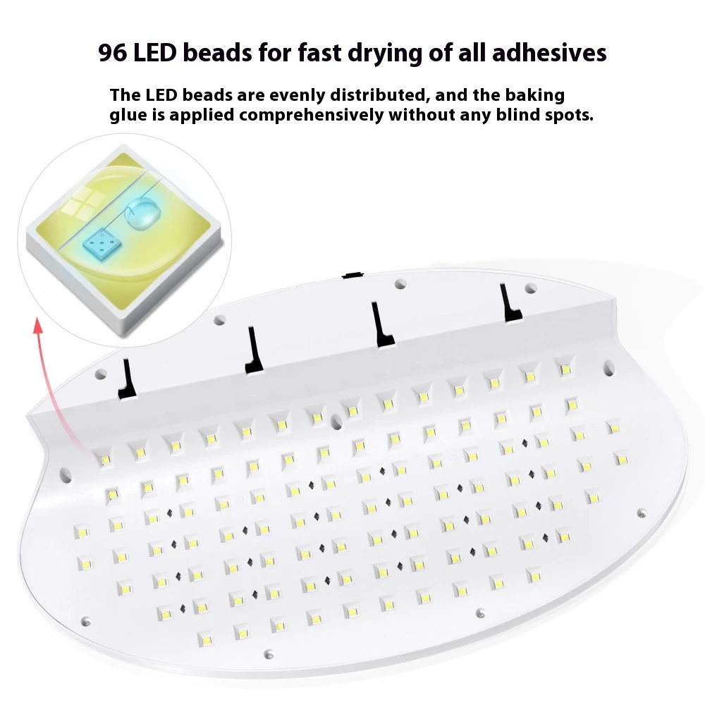 256 W UV-LED-Nagellampe, Gel-Nageltrockner, professionelles, schnell aushärtendes 96 LED-Licht für Maniküre und Pediküre, Nagellack-Werkzeug