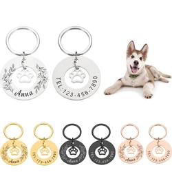 Personalized Pet Id Tags Medal Customized Dog Collar With Name Number Kitten Dogs Anti-lost Pendant Engraving DIY Accessories