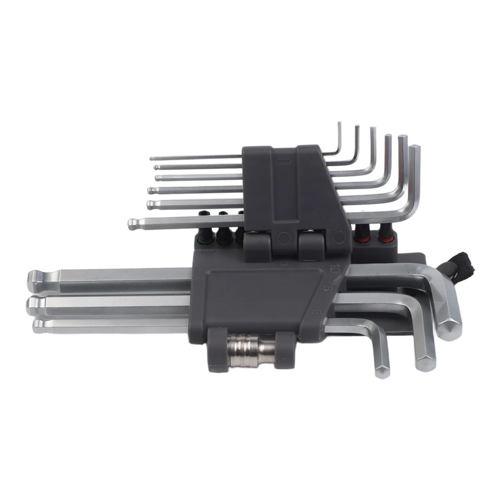Extended Hex Wrench Set L Shaped with Ball for Head for Automotive and Furniture Application Including Convenient Storage Case