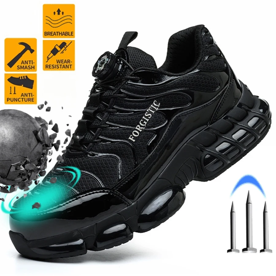 

Fashion Safety Protective Shoes Men Safety Shoes Anti-smash Anti-puncture Work Shoes Steel Toe Men Comfortable Work Boots
