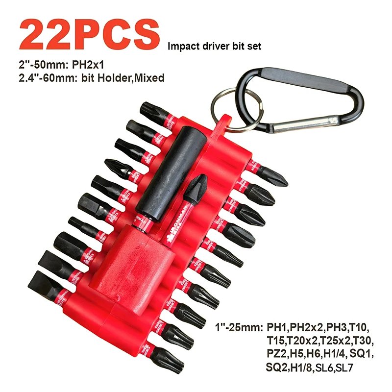 22 Pcs Impact Screw…