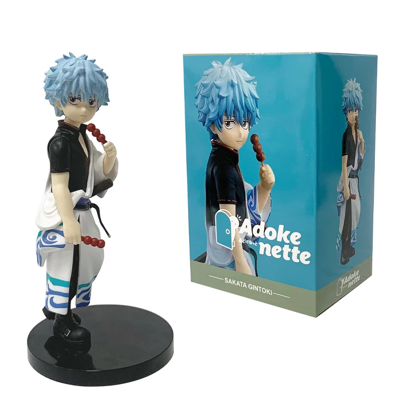 14CM 사카타 긴토키 & 카츠라 코타로 애니메이션 피규어 세트 오리지널 긴탐마 스탠드 모델 장난감 수집가 및 팬들을 위한 장식품 데코라