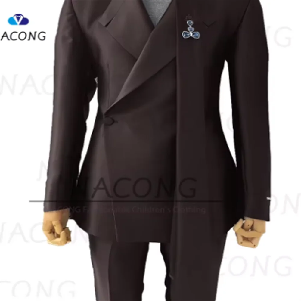 

Long Suit Two Piece Suit Long Collar Suit Formal Jacket Pants Party Wedding Men Suit Jacket