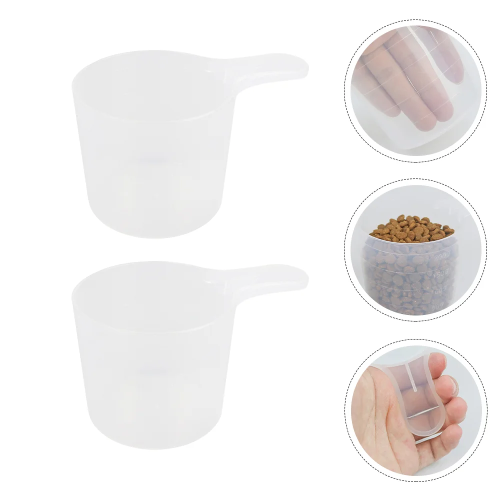 

2 Pcs Grain Ration Spoon Feeder Scoop Cat Food Scooper Dog for Pet Feeding