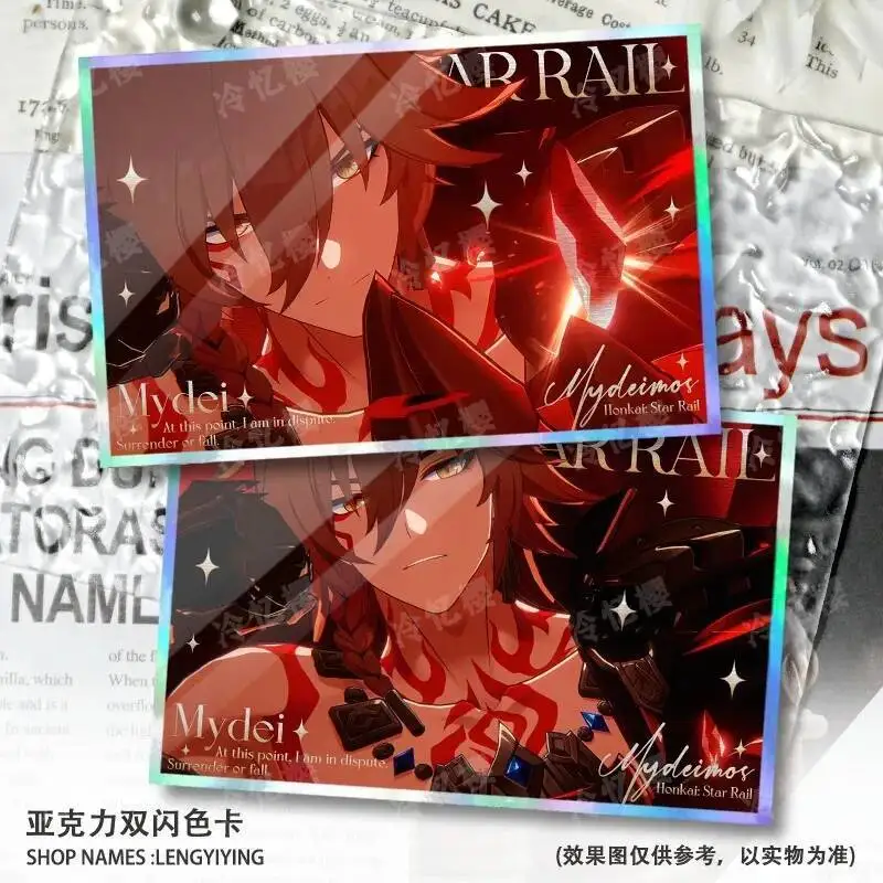 Game  Honkai: Star Rail Cosplay Mydei Mydeimos Acrylic Double Flash Cardboard Card Gifts
