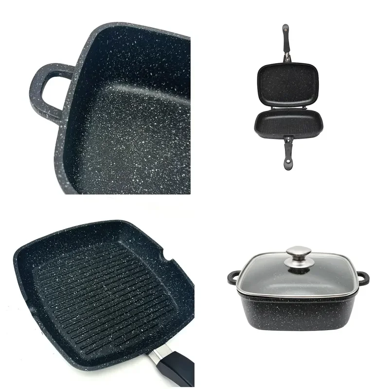 Wholesale Factory Price Die Cast Aluminum Cookware Set Kitchen Cooking Pots and Pans Set Nonstick Frying Pans Available