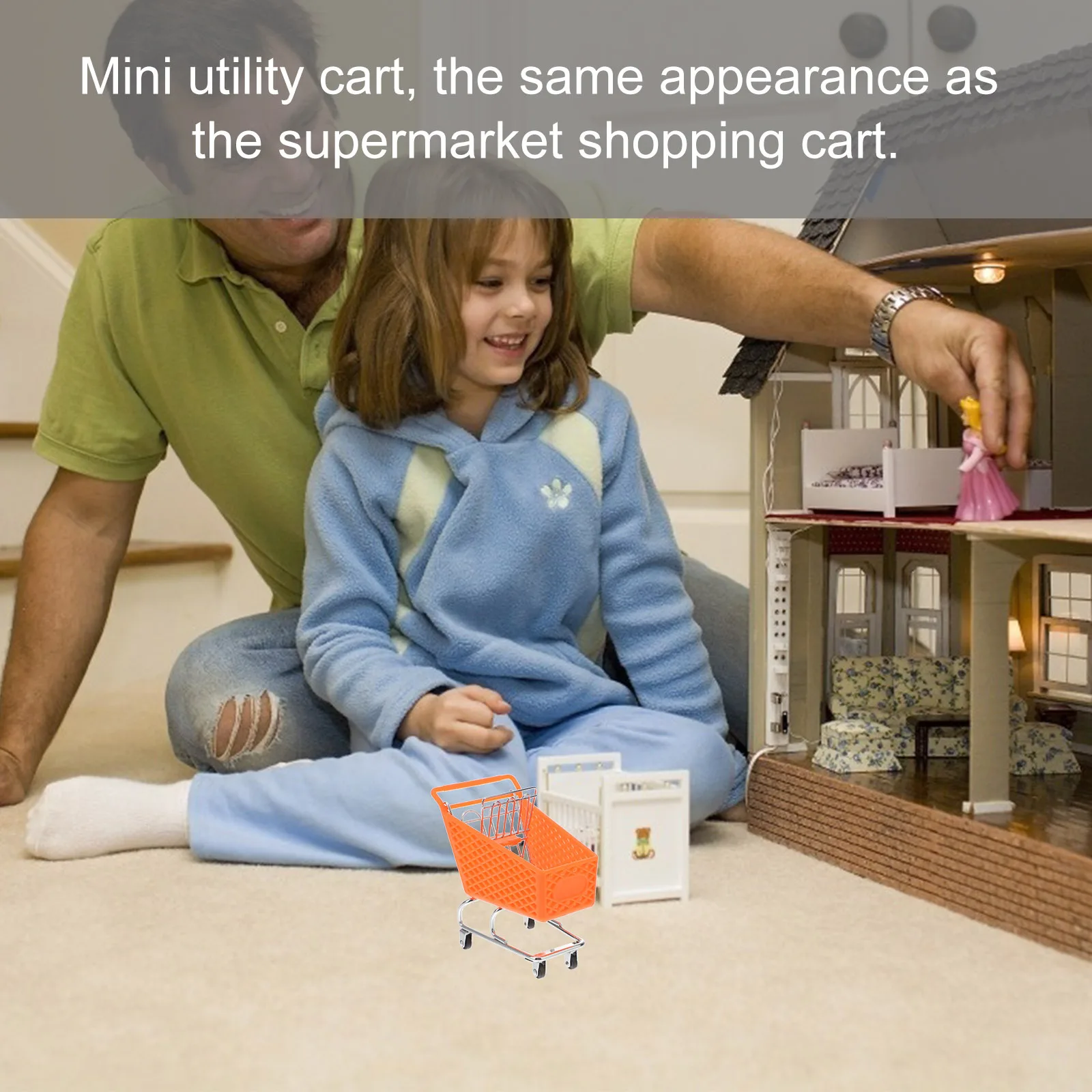 

Mini Shopping Cart Iron Storage Basket Desktop Organizer Home Decoration Mini Cart Basket Rough Iron Craft Gift