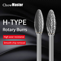 Chowmaster Carbide Alloy Rotary File Tool H HX Type Head Tungsten Point Burr Die Grinder Abrasive Tool Drill Milling Carving Bit